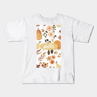 Autumn's Brushstrokes: A Whimsical Artistic Tale Kids T-Shirt